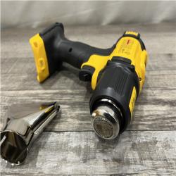 AS-IS DEWALT 20V MAX Cordless Compact Heat Gun with Flat and Hook Nozzle Attachments