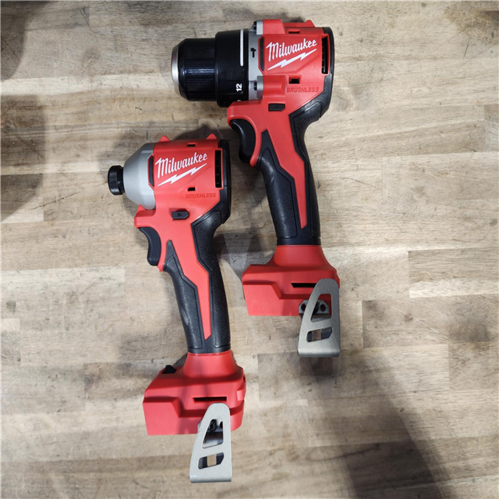 HOUSTON LOCATION - AS-IS M18 18-Volt Lithium-Ion Brushless Cordless Compact Hammer Drill/Impact Combo Kit (2-Tool) with (2) Batteries, Bag