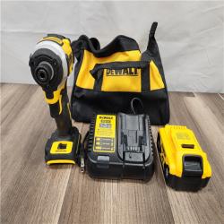 AS-IS DEWALT ATOMIC 20V MAX Lithium-Ion Cordless 1/4 in. Brushless Impact Driver Kit, 5 Ah Battery, Charger, and Bag