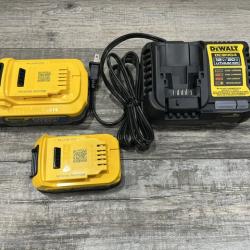 AS-IS DEWALT 20V MAX XR POWERSTACK Lithium-Ion Battery Starter Kit with 5.0Ah and 1.7Ah Batteries and Charger
