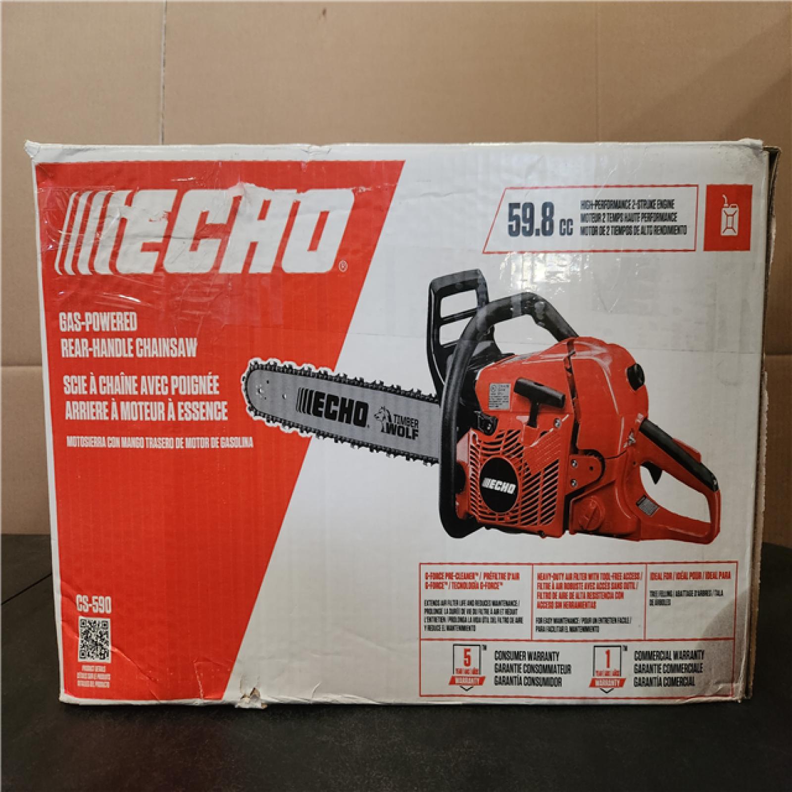 Phoenix NEW ECHO 20 in. 59.8 cc Gas 2-Stroke Rear Handle Timber Wolf Chainsaw