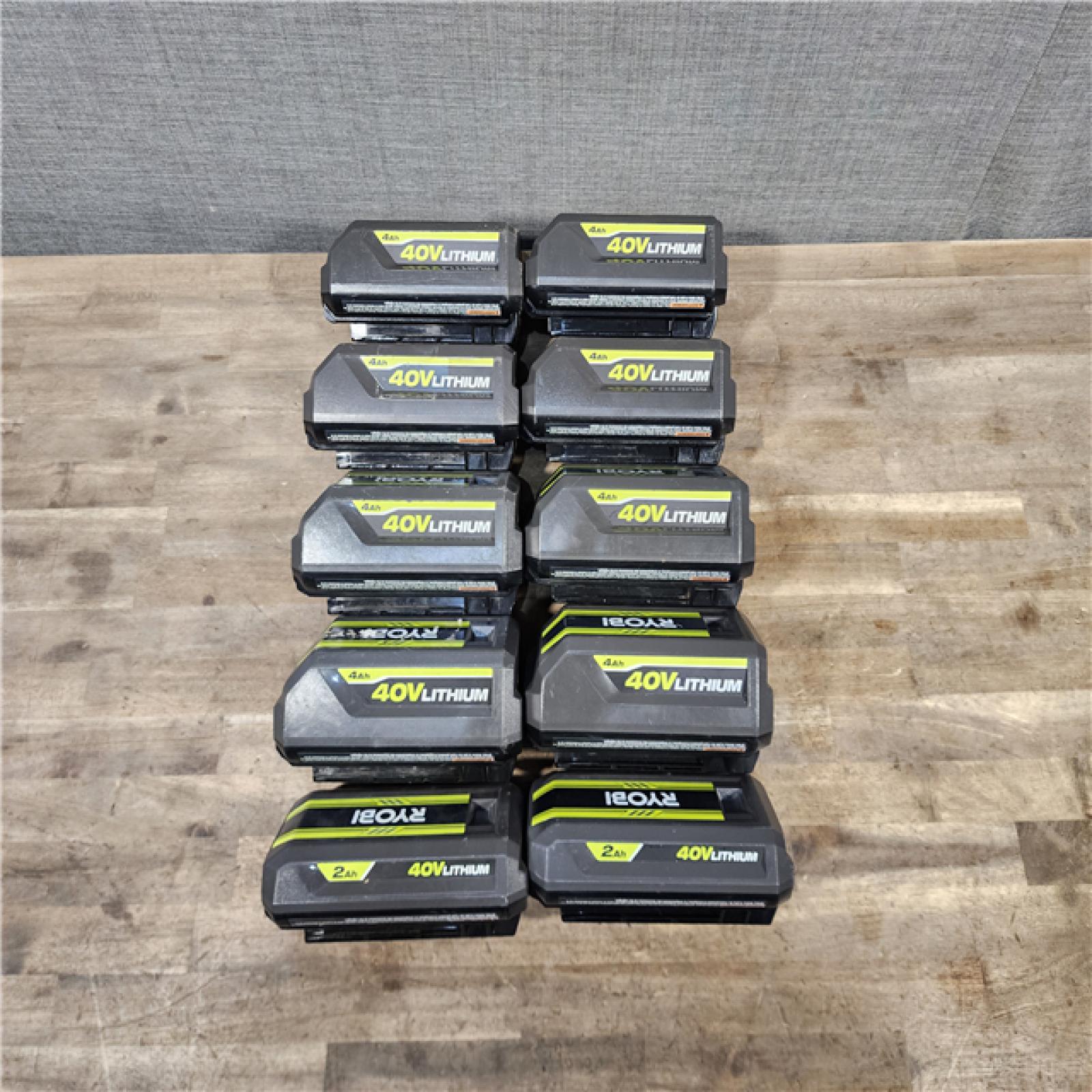 HOUSTON LOCATION - AS-IS RYOBI BATTERY PACK QTY - 10