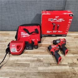 HOUSTON LOCATION - AS-IS Milwaukee FUEL 12-Volt Lithium-Ion Brushless Cordless Hammer Drill and Impact Driver Combo Kit