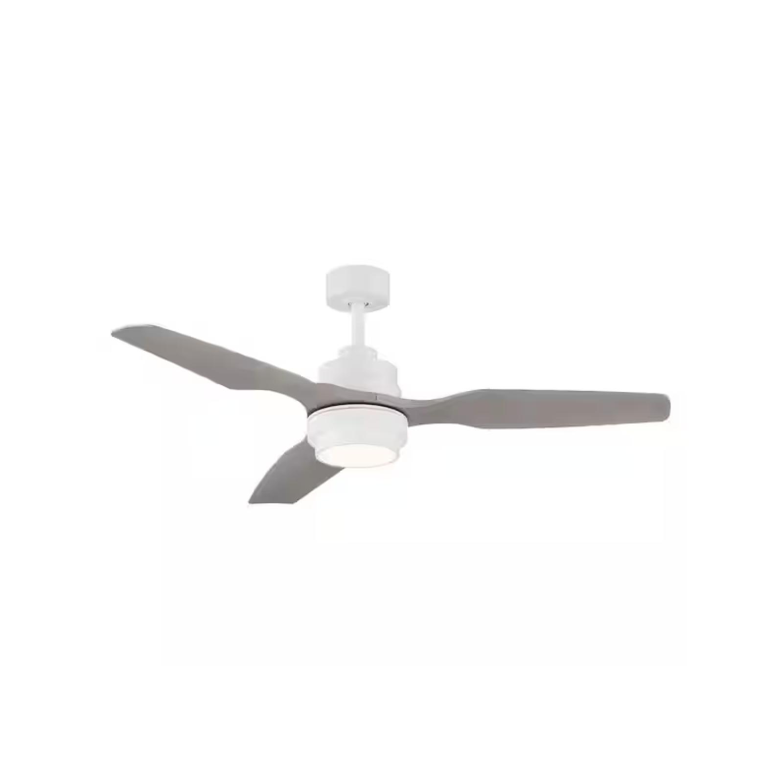 DALLAS LOCATION - Denver 48 in. Integrated LED Indoor White Ceiling Fan with Remote PALLET-(48 UNITS)
