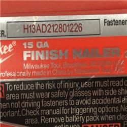 AS-IS Milwaukee Cordless 15-Gauge Angled Finish Nailer with a 5.0ah battery