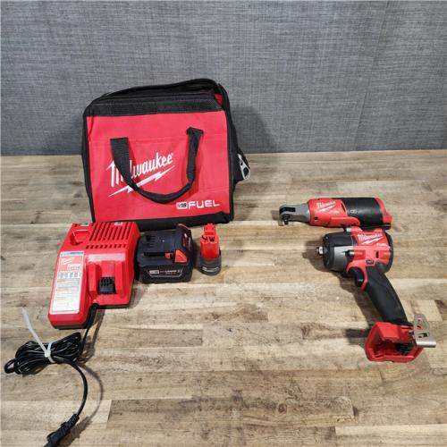 HOUSTON LOCATION - AS-IS MILWAUKEE 2 TOOL COMBO KIT W/ (2) BATTERY & CHARGER