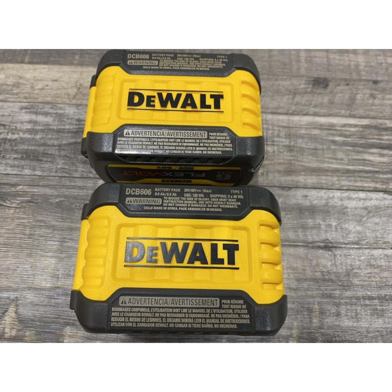 AS-IS DEWALT FLEXVOLT 20V/60V MAX Lithium-Ion 6.0Ah Battery Pack (2 Pack)
