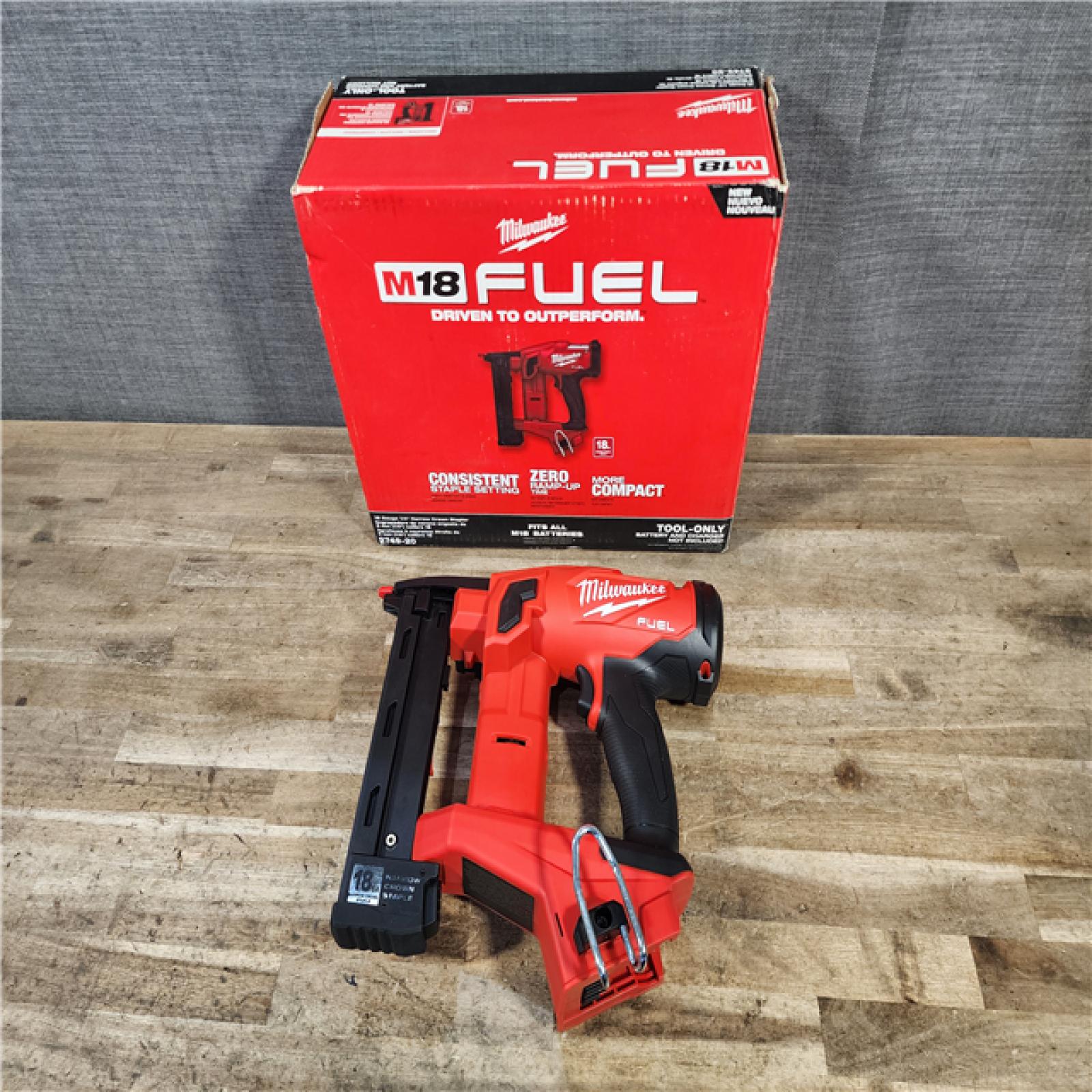HOUSTON LOCATION - AS-IS (APPEARS LIKE NEW) Milwaukee FUEL 18-Volt Lithium-Ion Brushless Cordless 18-Gauge 1/4 in. Narrow Crown Stapler (Tool-Only)