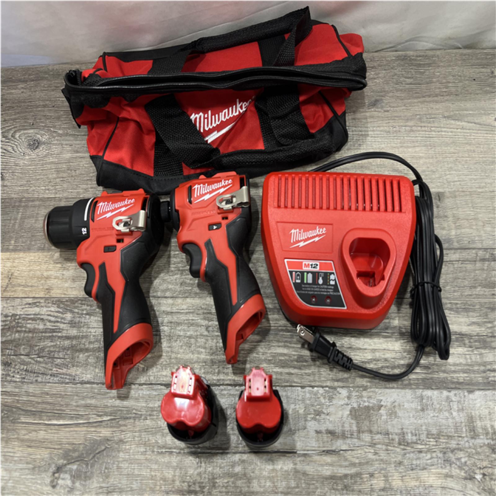 AS-IS Milwaukee 12-Volt Lithium-Ion Brushless Cordless Subcompact Drill and Impact Driver Combo Kit