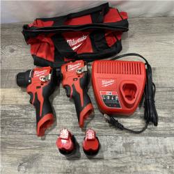 AS-IS Milwaukee 12-Volt Lithium-Ion Brushless Cordless Subcompact Drill and Impact Driver Combo Kit