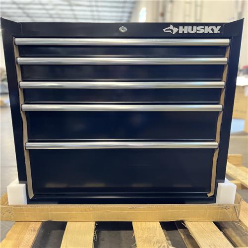 DALLAS LOCATION - Husky Tool Storage 27 in. W 5-Drawer Gloss Black Rolling Tool Cabinet