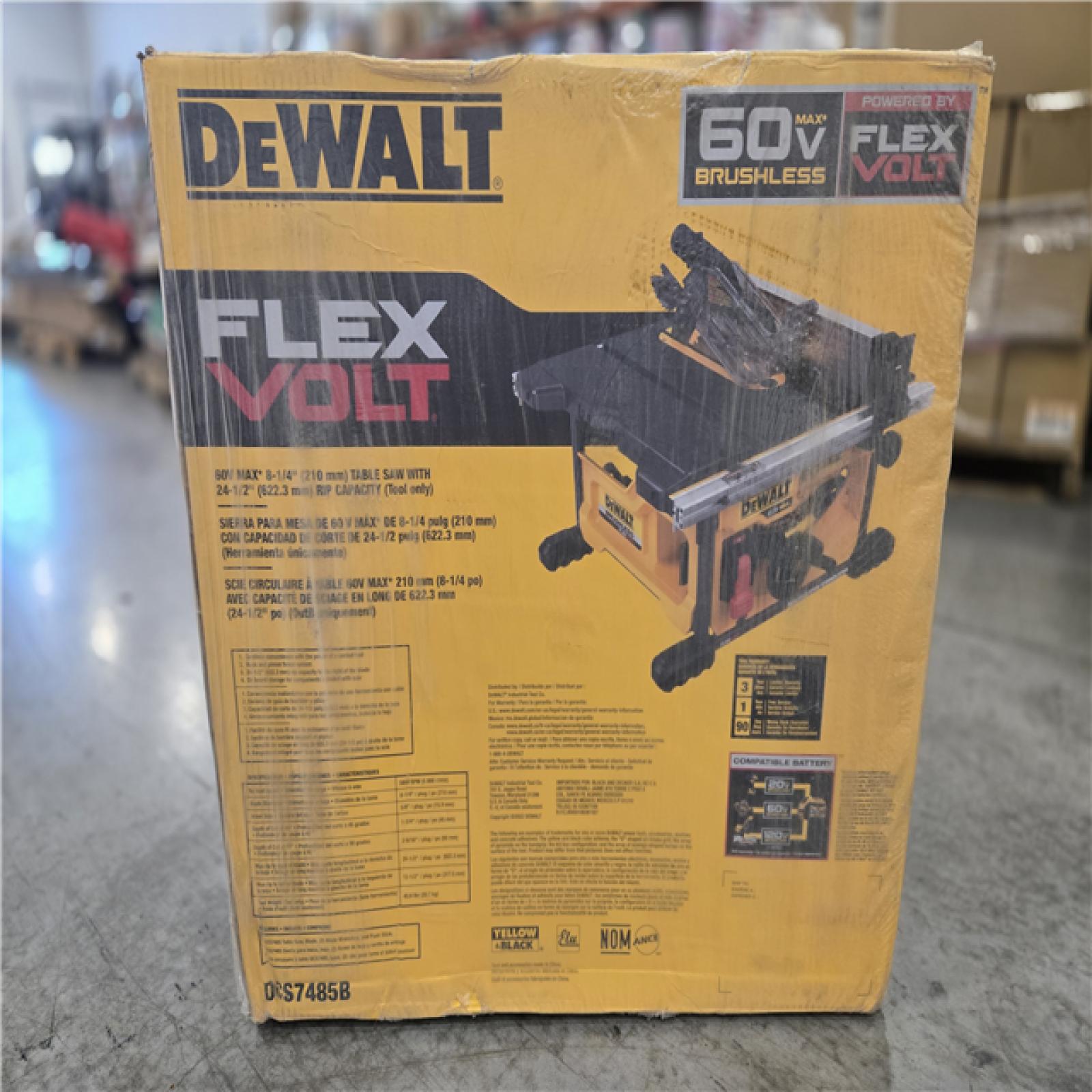 NEW! - DEWALT FLEXVOLT 60V MAX Cordless Brushless 8-1/4 in. Table Saw Kit (Tool Only)