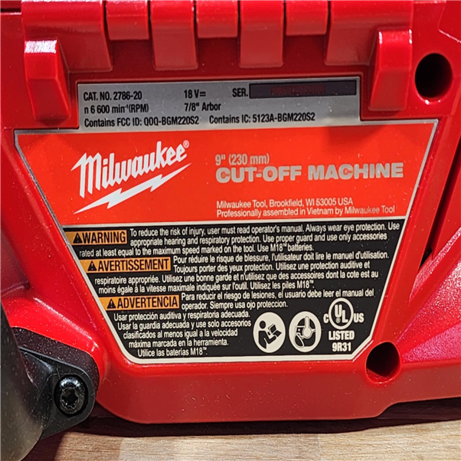 HOUSTON LOCATION - AS-IS (APPEARS LIKE NEW) Milwaukee FUEL ONE-KEY 18V Lithium-Ion Brushless Cordless 9 in. Cut Off Saw (Tool-Only)