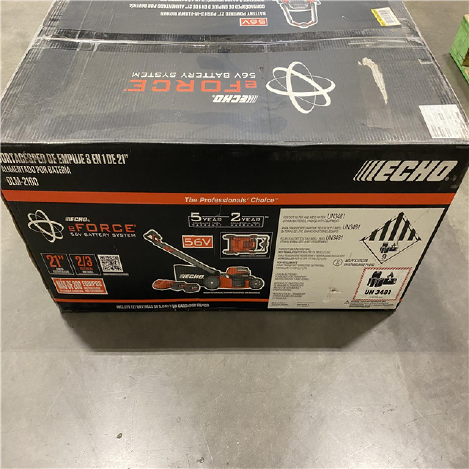 Dallas Location - NEW- ECHO 21 in. 56-Volt Cordless Battery Walk Behind Push Lawn Mower with Two 5.0 Ah Batteries/Rapid Charger