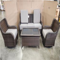 Phoenix LIKE NEW 3-Seat Wicker Sofa with Swivel Arm Chair and Coffee Table (Missing Cushions)
