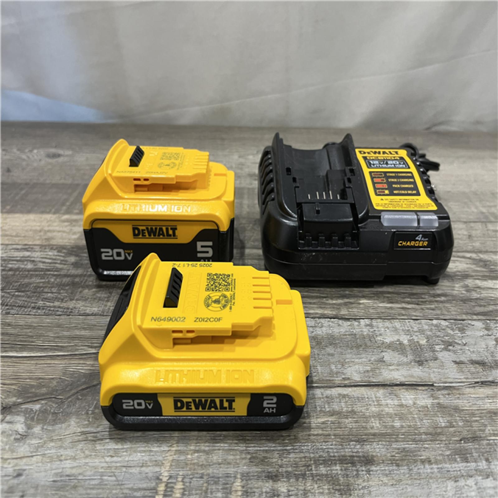AS-IS DEWALT 20V MAX Lithium-Ion Battery Kit with 5.0Ah and 2.0Ah Battery and Charger