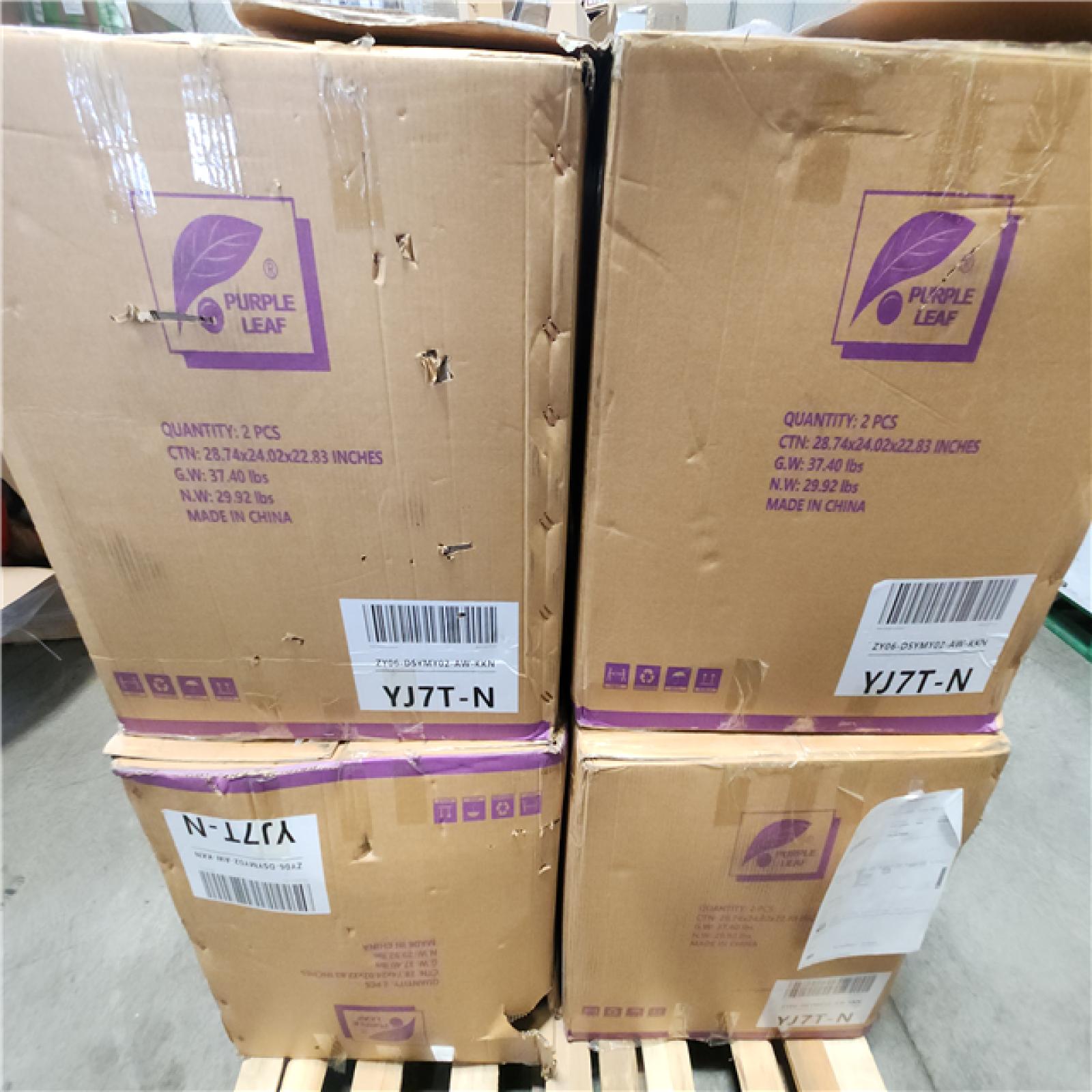 Phoenix Location NEW PURPLE LEAF Outdoor Patio Dining Set of 2 Sofa Bistro Chair PE Rattan Armchair Pallet (4-Boxes)