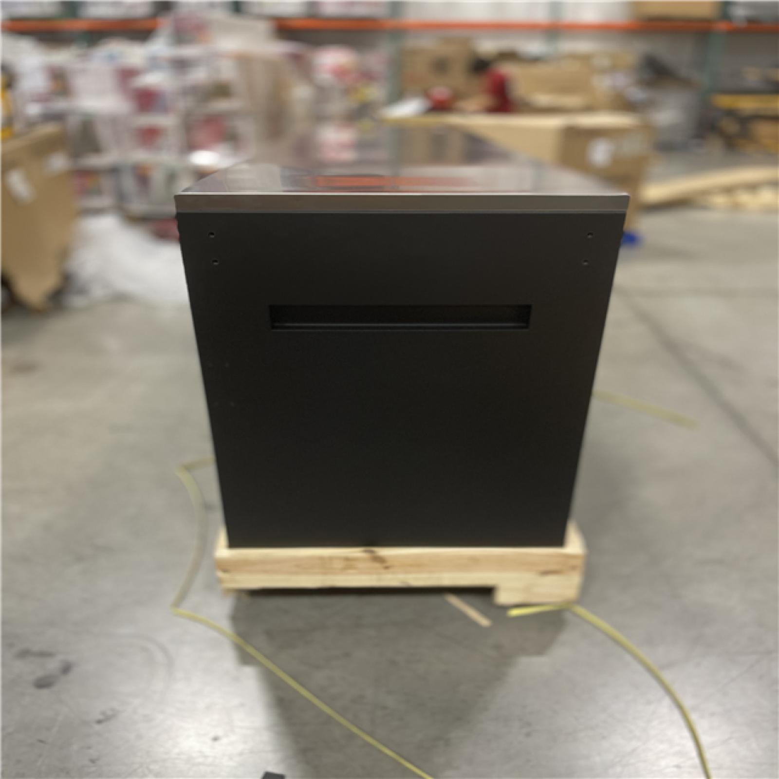 DALLAS LOCATION- Husky Tool Storage Heavy Duty 96 in. W x 24 in. D Matte Black Mobile Workbench Cabinet with Stainless Steel Top