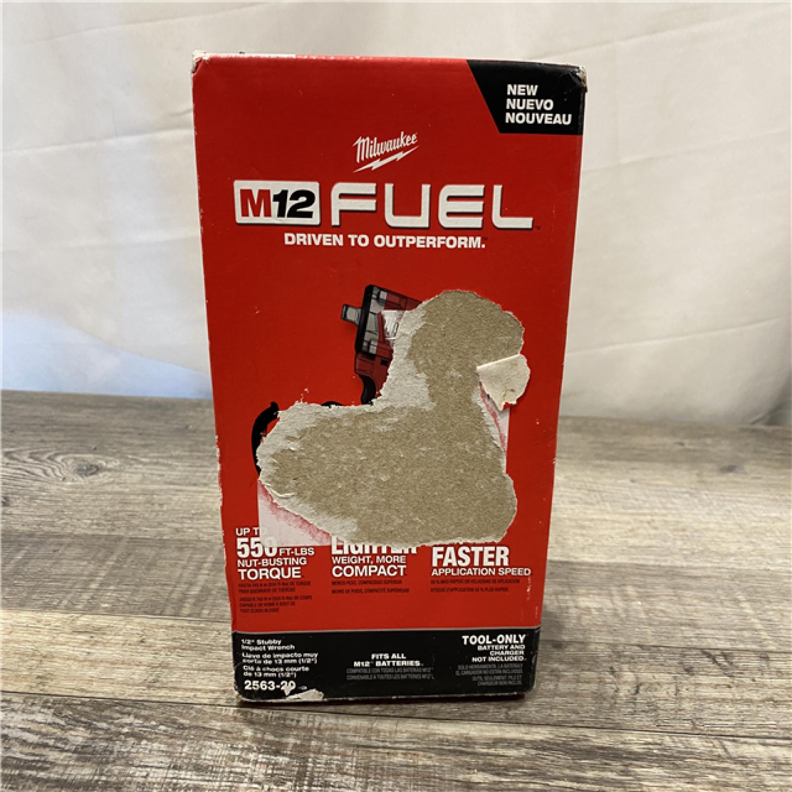 NEW - Milwaukee FUEL 12V Lithium-Ion Brushless Cordless Stubby 1/2 in. Impact Wrench (Tool-Only)