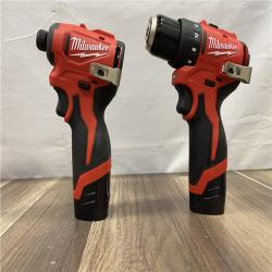 AS-IS Milwaukee 12-Volt Lithium-Ion Brushless Cordless Subcompact Drill and Impact Driver Combo Kit