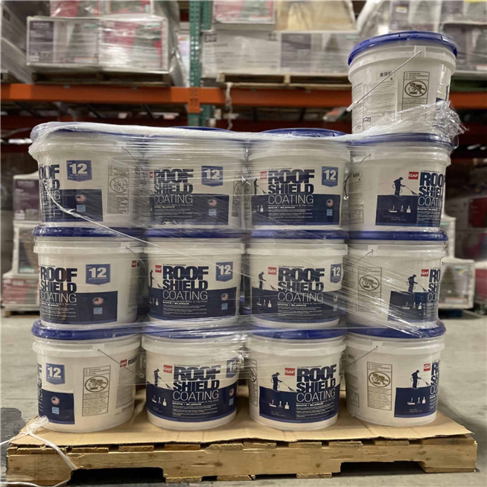 DALLAS LOCATION - GAF RoofShield Top Coat 5 Gal. White Acrylic Reflective Elastomeric Roof Coating PALLET-(37 UNITS)