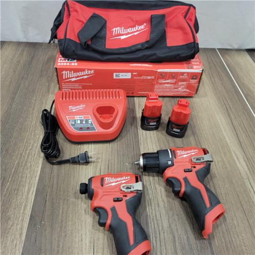 GOOD Milwaukee  M12 12-Volt Lithium-Ion Brushless Cordless Subcompact Drill and Impact Driver Combo Kit W/2 Batteries and Bag (2-Tool)