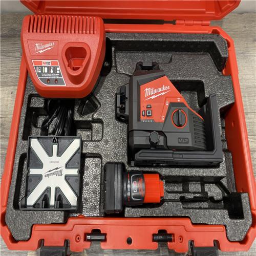 AS-IS Milwaukee 12-Volt Lithium-Ion Cordless Green 250 ft. 3-Plane Laser Level Kit