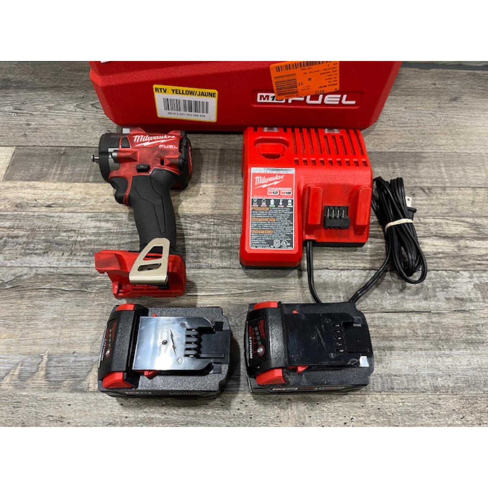 AS-IS Milwaukee FUEL 18V Lithium-Ion Brushless Cordless 3/8 in. Compact Impact Wrench Kit