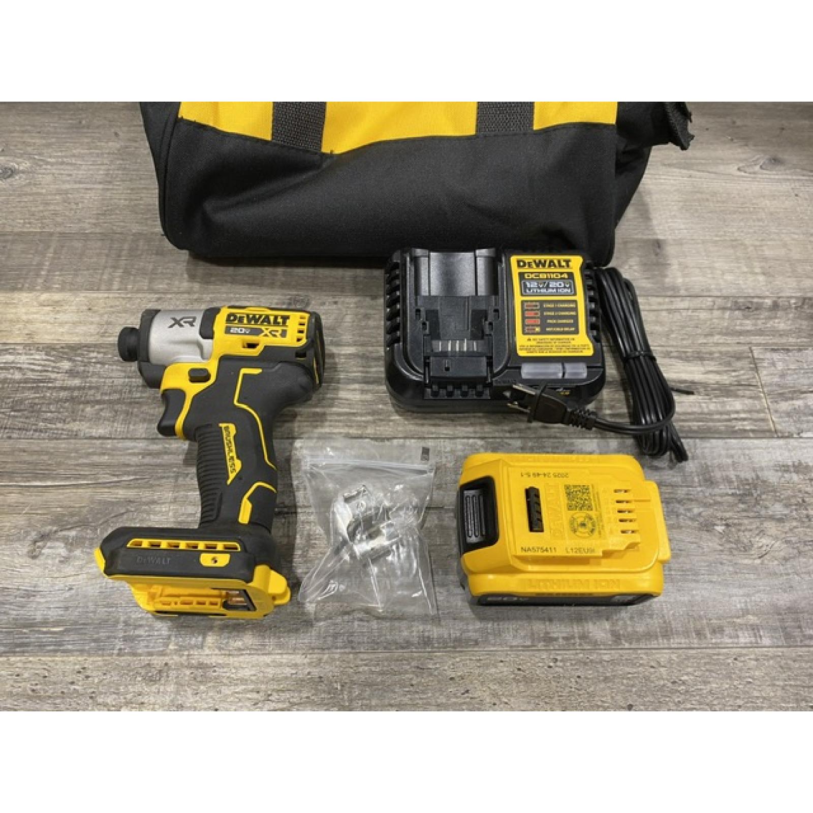 AS-IS DEWALT 20-Volt Maximum XR Lithium-Ion Cordless Brushless 1/4 in. 3-Speed Impact Driver Kit