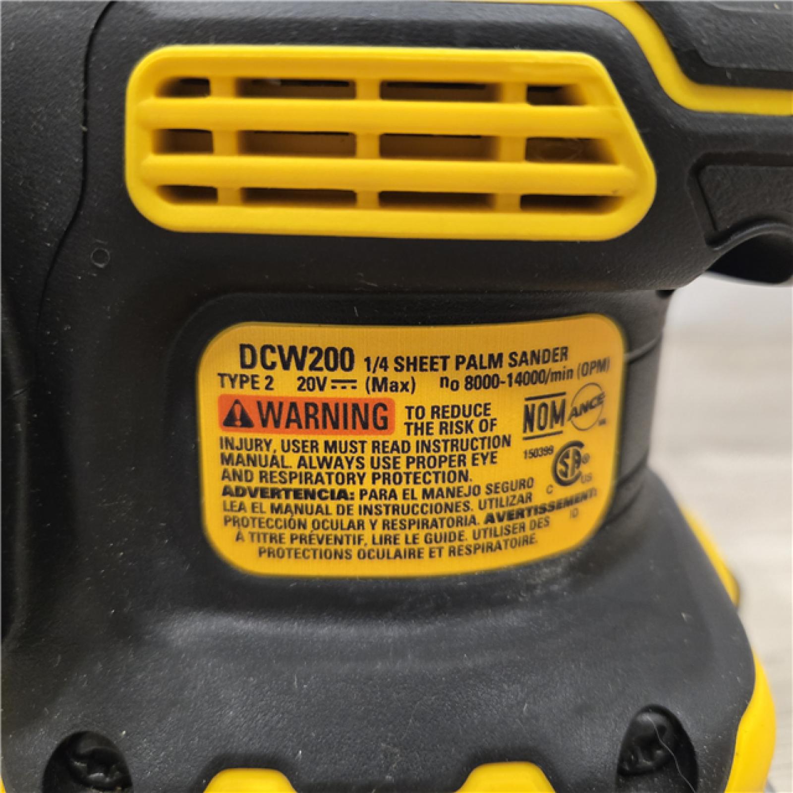 AS-IS DEWALT 20V MAX XR Cordless 1/4 Sheet Variable Speed Sander (Tool Only)