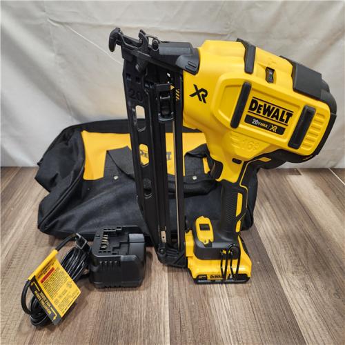AS-IS- DeWalt 20V 16 Gauge Cordless Angled Finish Nailer Kit W/ 2Ah Battery