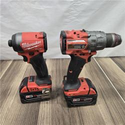 AS-IS MILWAUKEE FUEL 18V Lithium-Ion Brushless Cordless Hammer Drill and Impact Driver Combo Kit (2-Tool) with 2 Batteries