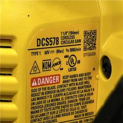 AS-IS DEWALT FLEXVOLT 60V MAX Cordless Brushless 7-1/4 in. Circular Saw with Brake (Tool Only)