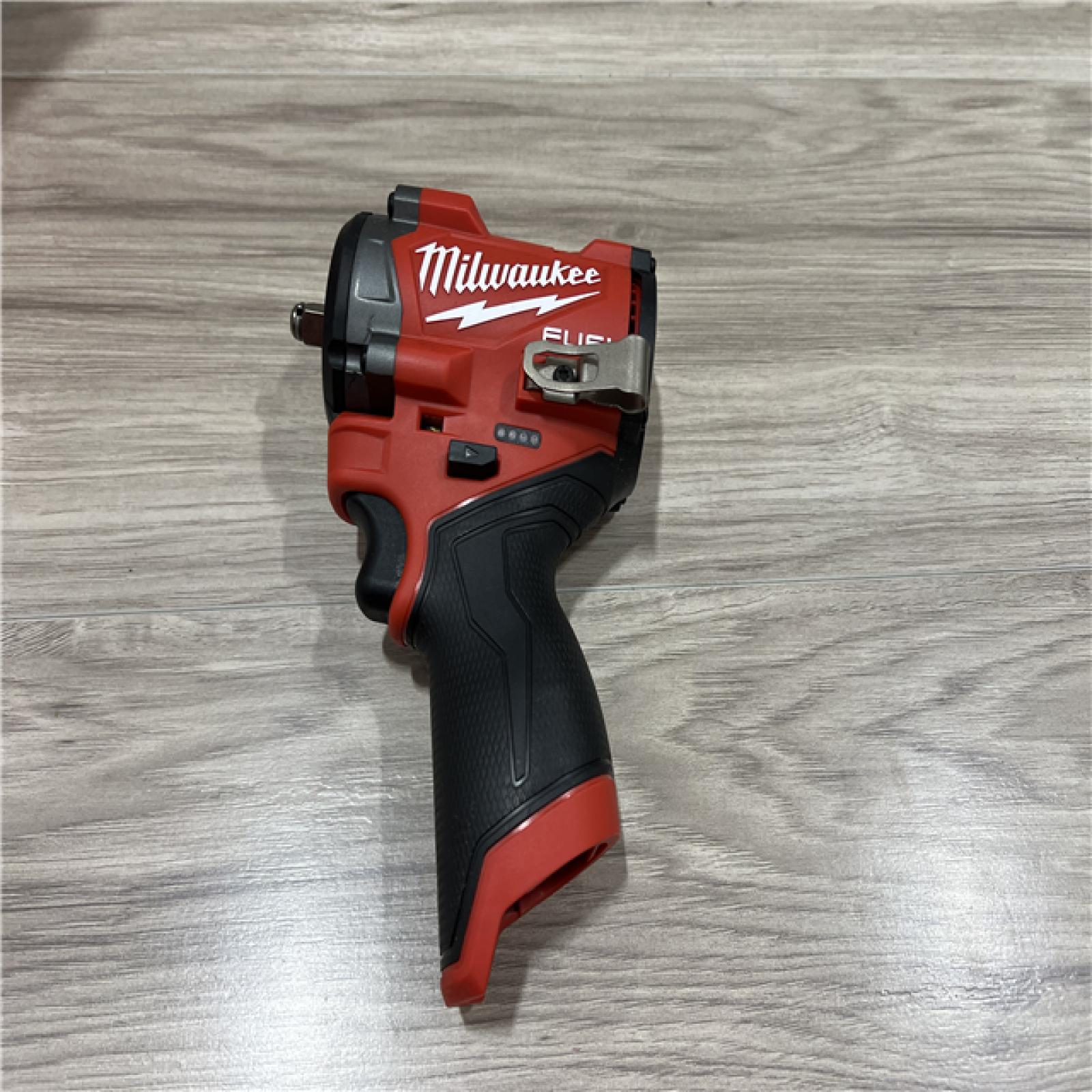 AS-IS Milwaukee  FUEL 12V Lithium-Ion Brushless Cordless Stubby 3/8 in. Impact Wrench (Tool-Only)