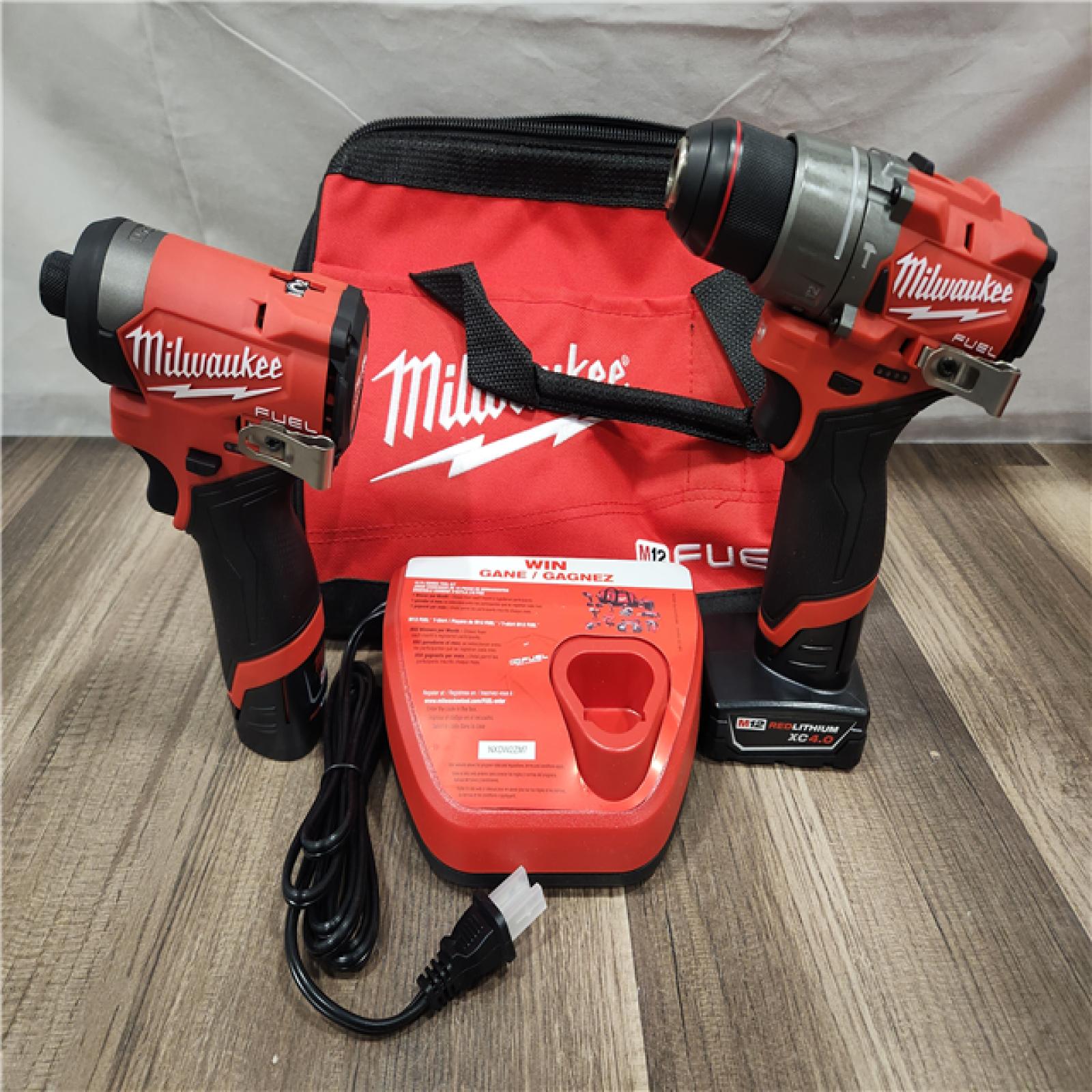 AS-IS- Milwaukee 12V Brushless Hammer Drill and Impact Driver Combo Kit