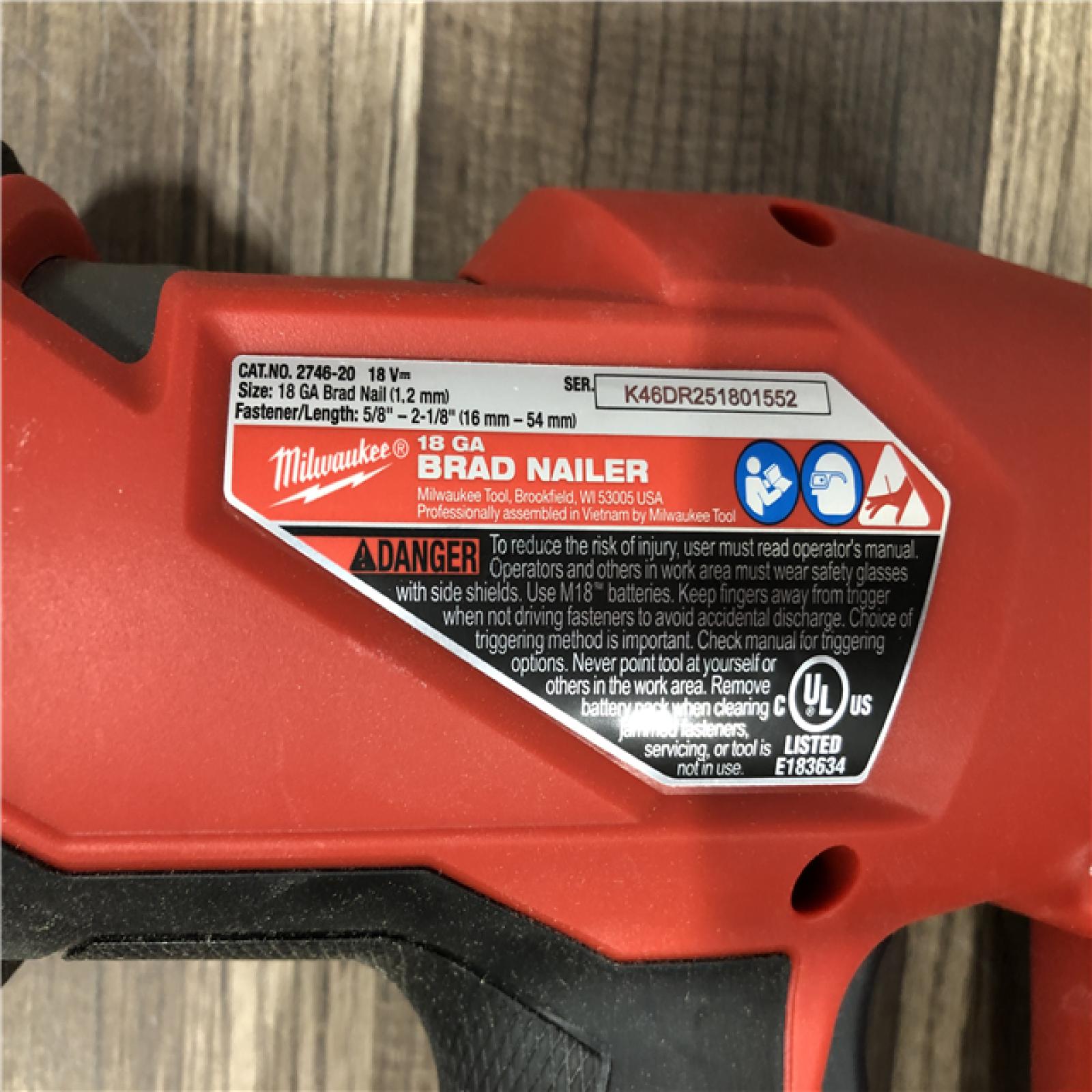 AS-IS Milwaukee FUEL 18-Volt Lithium-Ion Brushless Cordless Gen II 18-Gauge Brad Nailer (Tool-Only)