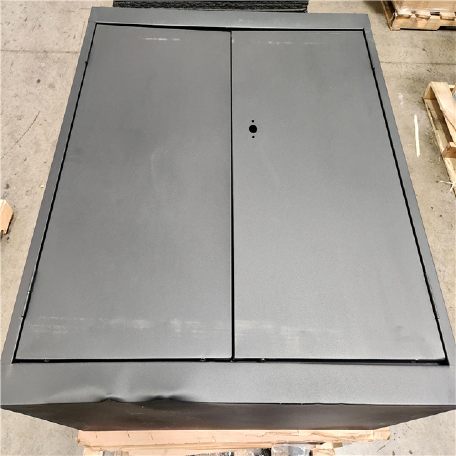 Phoenix Location 2 Sandusky Classic Series Steel Preassembled counter Height Freestanding Storage Cabinet In Black (36 in. W x 36 in H x 18 in. D)