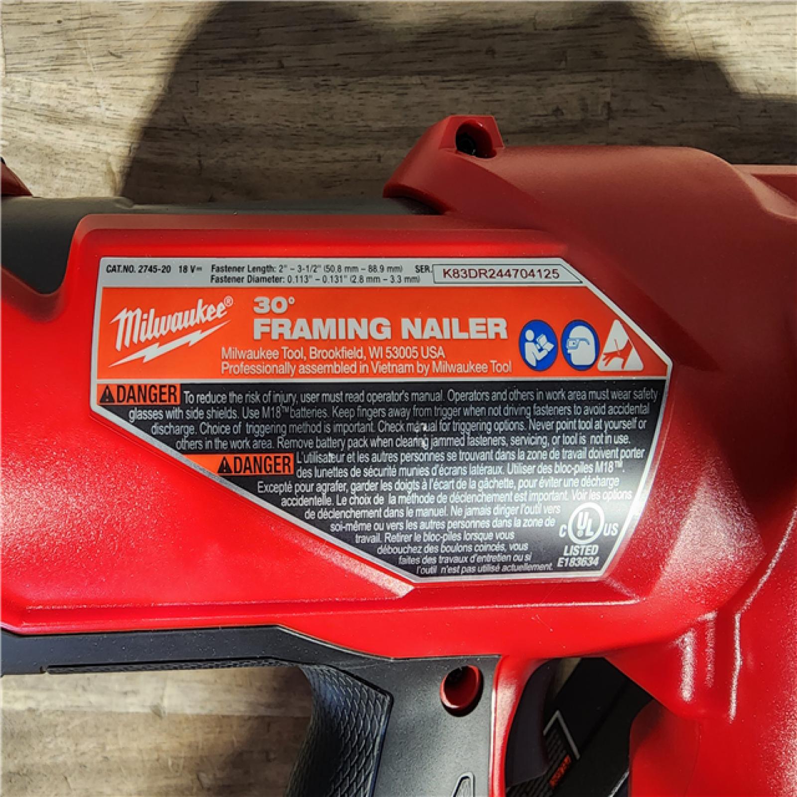 HOUSTON LOCATION - AS-IS (APPEARS LIKE NEW) M18 FUEL 3-1/2 in. 18-Volt 30-Degree Lithium-Ion Brushless Cordless Framing Nailer (Tool-Only)
