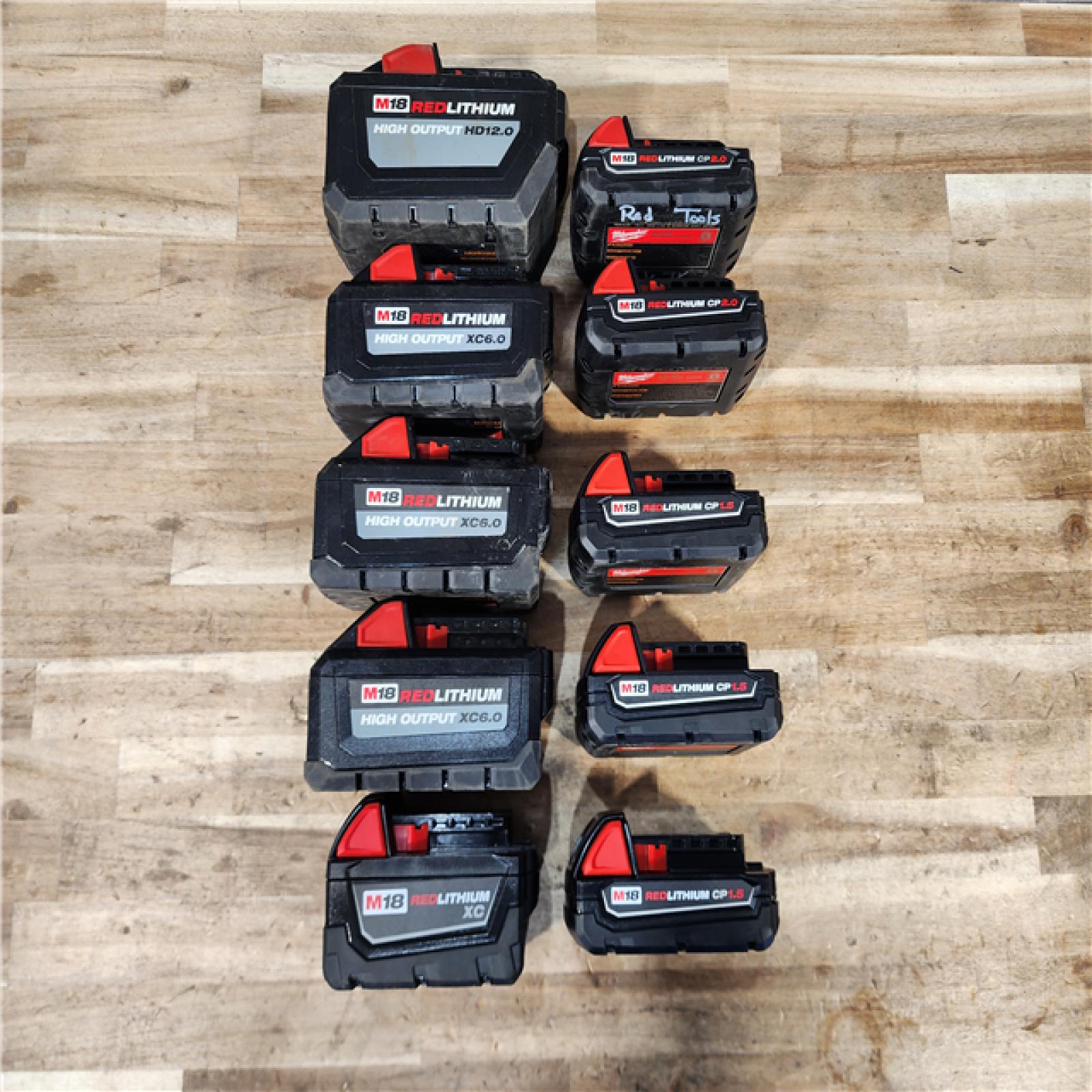 HOUSTON LOCATION - AS-IS MILWAUKEE BATTERY PACK QTY - 10