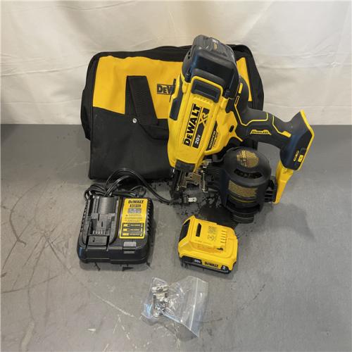AS-IS - DEWALT 20V MAX Lithium-Ion 15-Degree Electric Cordless Roofing Nailer Kit
