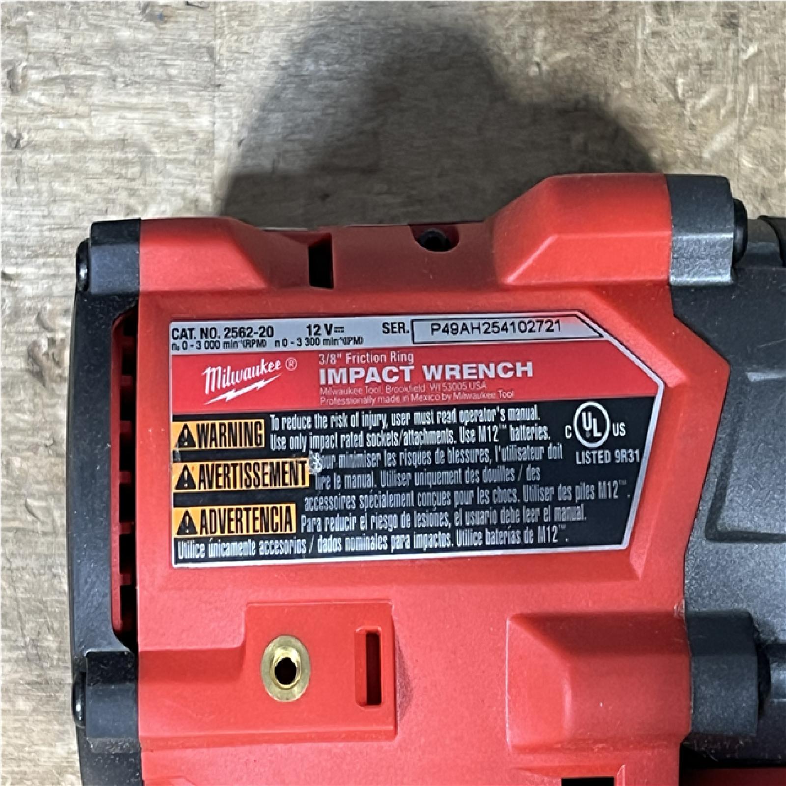 Houston Location AS-IS Milwaukee FUEL 12V Lithium-Ion Brushless Cordless Stubby 3/8 in. Impact Wrench (Tool-Only)