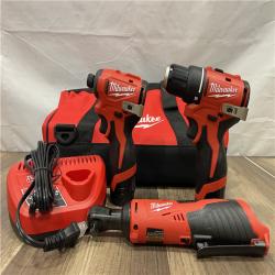 AS-IS Milwaukee M12 12-Volt Lithium-Ion Brushless Cordless Subcompact Drill &Impact Driver Combo Kit