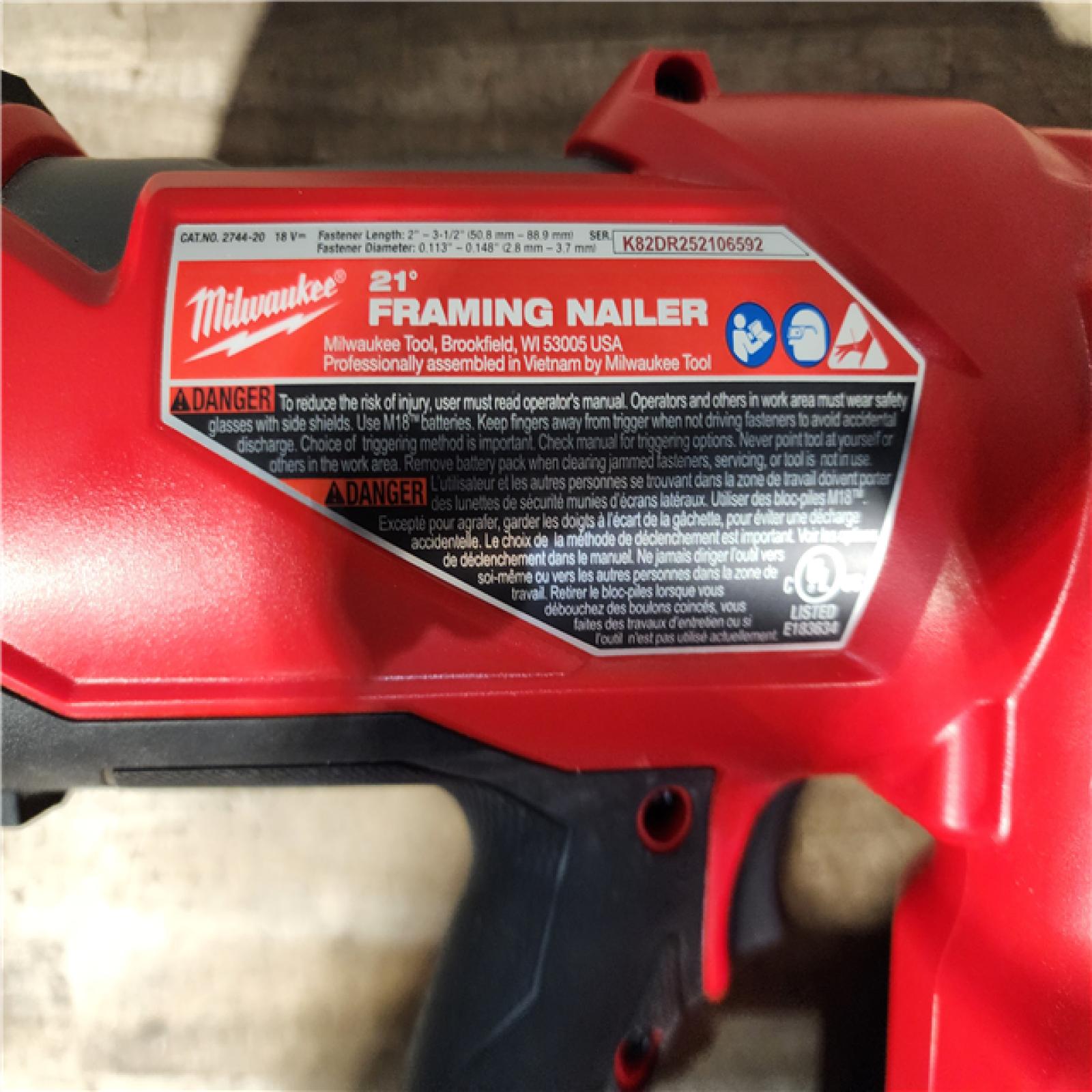 HOUSTON LOCATION - AS-IS Milwaukee 2744-20 M18 FUEL 3-1/2 in. 18V 21-Degree Lithium-Ion Brushless Cordless Framing Nailer (Tool-Only)