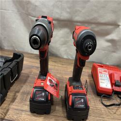AS-IS Milwaukee M18 FUEL 18V Lithium-Ion Brushless Cordless Hammer Drill and Impact Driver Combo Kit (2-Tool) with 2 Batteries