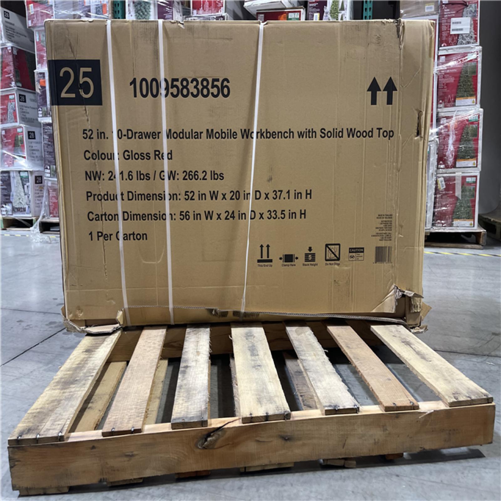 DALLAS LOCATION- Husky Modular Tool Storage 52 in. W x 20 in. D Standard Duty Red Mobile Workbench Cabinet