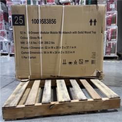 DALLAS LOCATION- Husky Modular Tool Storage 52 in. W x 20 in. D Standard Duty Red Mobile Workbench Cabinet