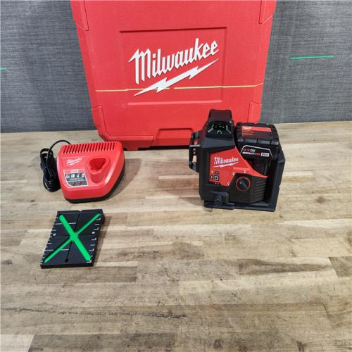 HOUSTON LOCATION - AS-IS (APPEARS LIKE NEW) Milwaukee-3632-21 M12 Green Beam Laser 360° 3-Plane Kit