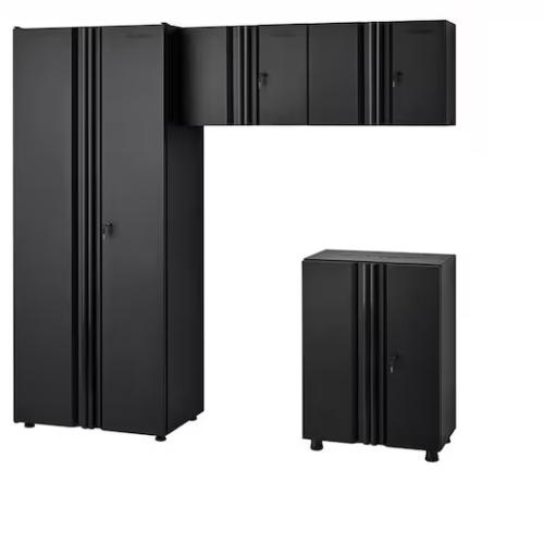 DALLAS LOCATION - Husky 4-Piece Regular Duty Welded Steel Garage Storage System in Black