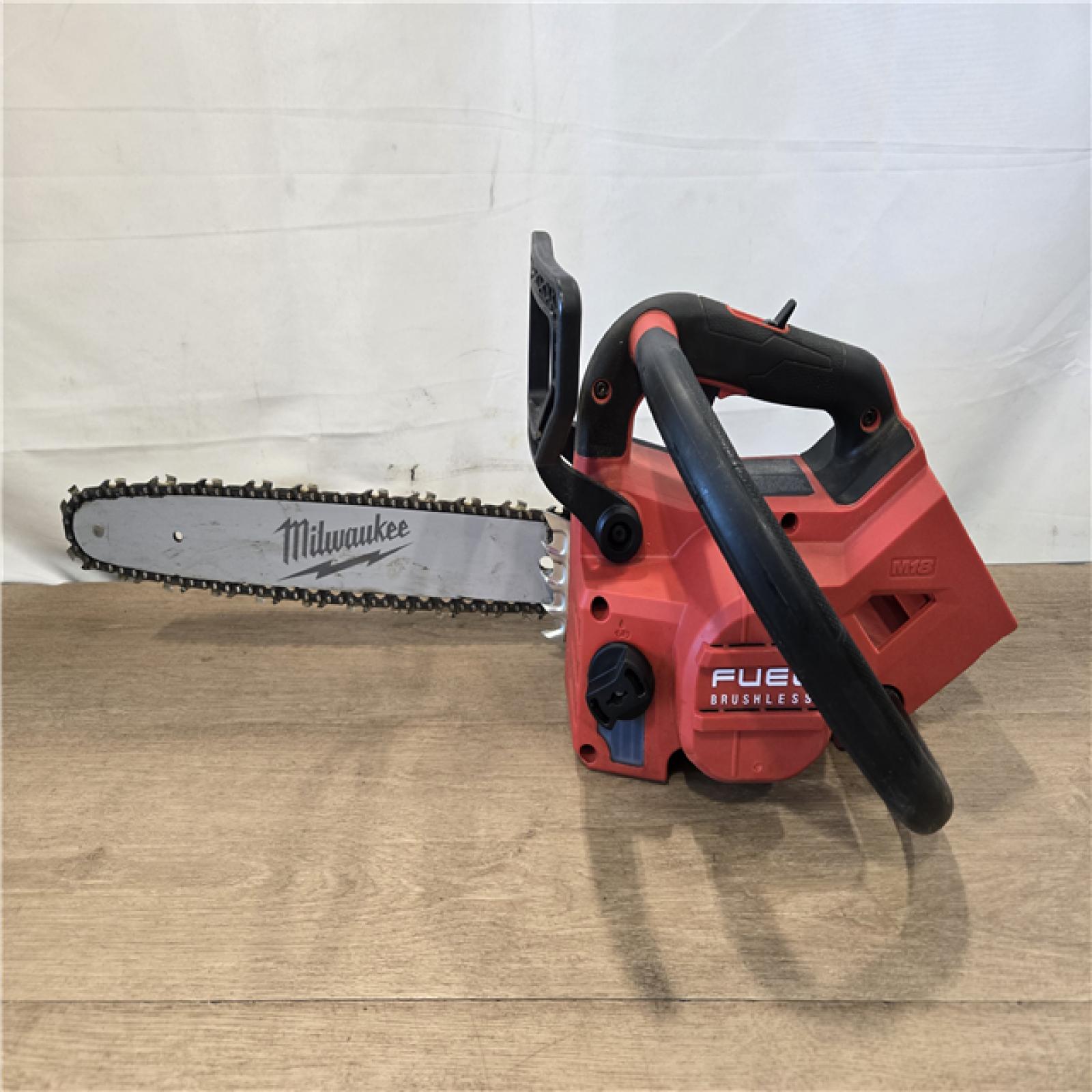 AS-IS Milwaukee FUEL 14 in. 18V Cordless Battery Top Handle Chainsaw (Tool Only)