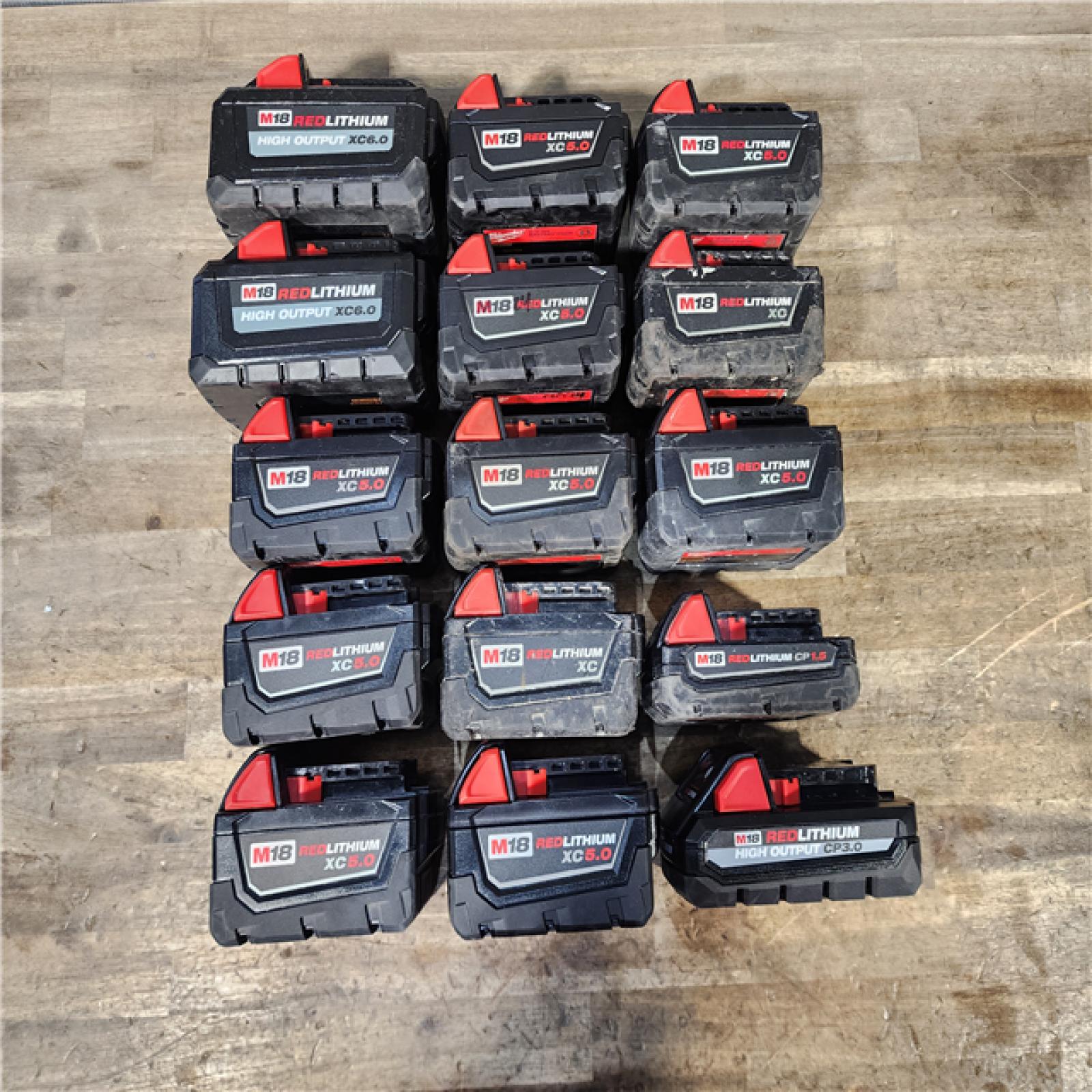 HOUSTON LOCATION - AS-IS MILWAUKEE BATTERY PACK QTY - 15
